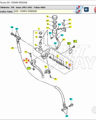 Leva frizione Yamaha YZF R 750 4FM839120000