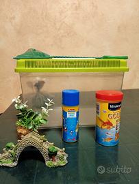 Acquario per pesci o tartarughe con accessori