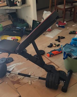 panca Decathlon + pesi