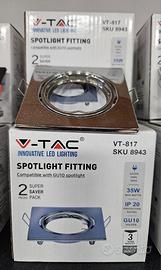 Portafaretti incasso orientabile quadrato cromato