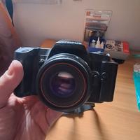 Olympus OM101 Power Focus + obiettivi + flash + bo