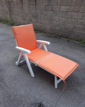 Sdraia/poltrona reclinabile da giardino con cuscin