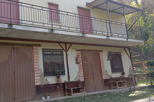 Casa con terreno e bosco, appartamento abitabile d