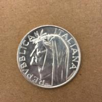 Moneta da 500 lire del 1965 di Dante Alighieri