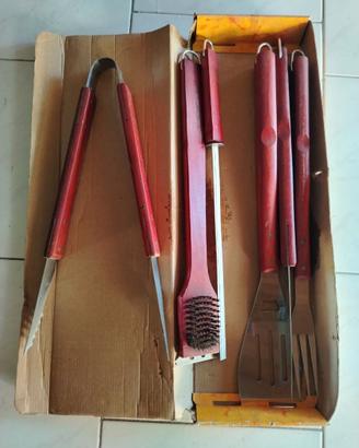 SET PER BARBEQUE 6 PEZZI IN ACCIAIO INOX