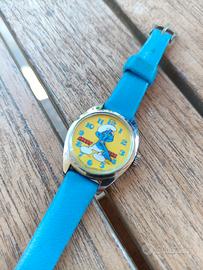 Smurf Time Puffi Bradley orologio meccanico raro