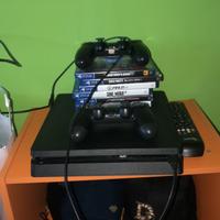 ps4 slim 500gb+accessori+giochi+cavi+2 contr