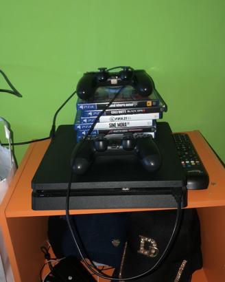 ps4 slim 500gb+accessori+giochi+cavi+2 contr