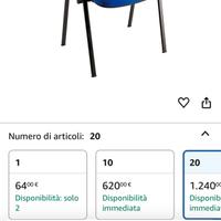 Sedie con scrittoio di colore blu