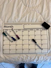 Lavagna mensile magnetica cancellabile