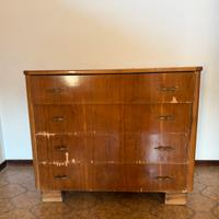 cassettiera vintage in legno con 4 cassetti