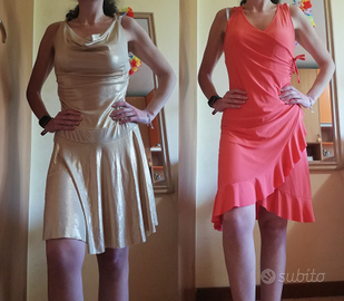Due vestiti eleganti oro e corallo tg. Unica