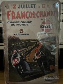 Moto Gulf Oil targa metallo vintage