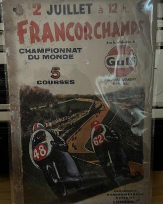 Moto Gulf Oil targa metallo vintage