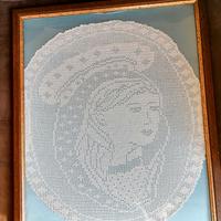 Quadro Madonna uncinetto