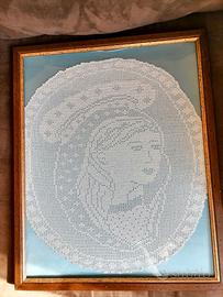 Quadro Madonna uncinetto