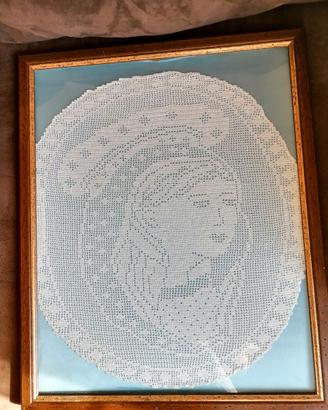 Quadro Madonna uncinetto