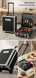 trolley cassetta attrezzi 949pz + guanti + fasce