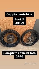 Coppia cerchi ruote 19-21 ktm completi