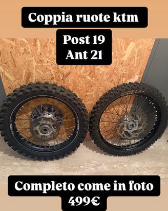 Coppia cerchi ruote 19-21 ktm completi