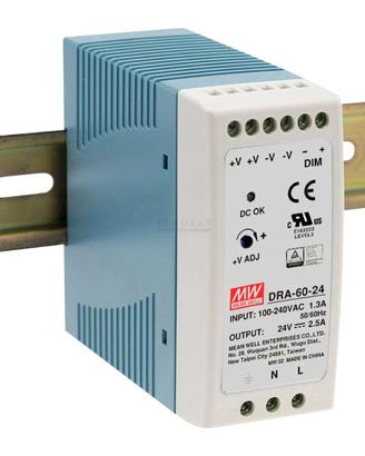 Alimentatore elettrico Mean Well DRA-60-24 2.5A