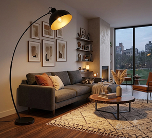 Lampada da terra ad arco LED design vintage