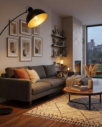 Lampada da terra ad arco LED design vintage
