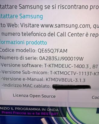 Smart tv Samsung 65 pollici