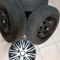 4 gomme termiche montate su cerchi in ferro 