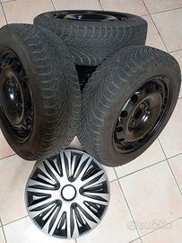 4 gomme termiche montate su cerchi in ferro 