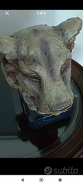 Scultura testa di leonessa