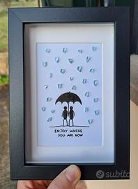 Quadretto fatto a mano con vetri