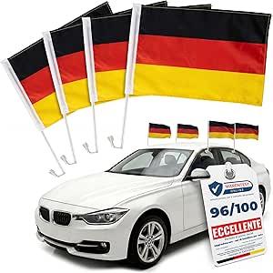 Set di 4  Bandiere per Auto Germania Mondiali