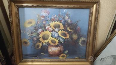 Quadro originale a olio – Natura morta girasoli