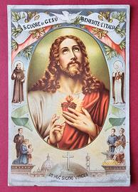 Immaginetta santino S.Cuore di Gesù anni'50