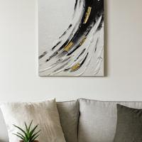 Quadro astratto materico moderno dipinto su tela