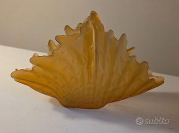 Piccolo vaso vintage vetro satinato stile fiamma