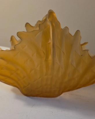 Piccolo vaso vintage vetro satinato stile fiamma