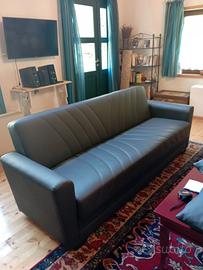 singolo divano similpelle blu scuro 