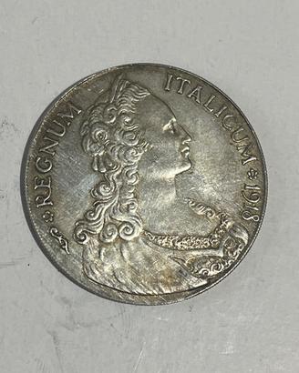 Moneta Tallero Italicum Eritrea 1918 Argento 800