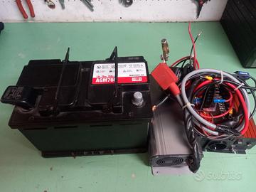 kit batteria 12v con inverter 230 volt