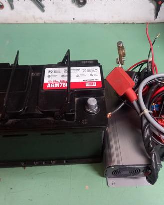 kit batteria 12v con inverter 230 volt