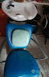 lavatesta più poltrona per barbiere 