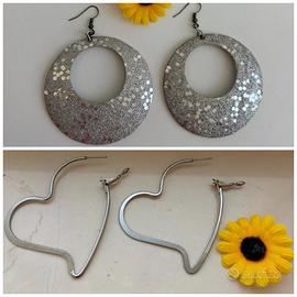 Orecchini cerchio disco e cuore y2k Bijou Brigitte
