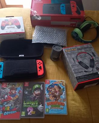 switch console 4 giochi cuffie 