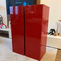 Coppia Pensili Design Moderno - Rosso Laccato