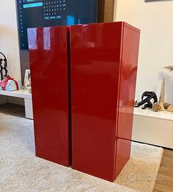 Coppia Pensili Design Moderno - Rosso Laccato