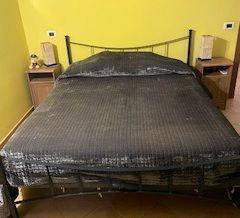 Copriletto matrimoniale trapuntato velluto  grigio