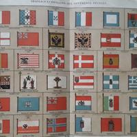 Stampa antica a colori Bandiere