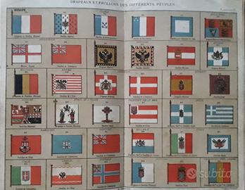 Stampa antica a colori Bandiere